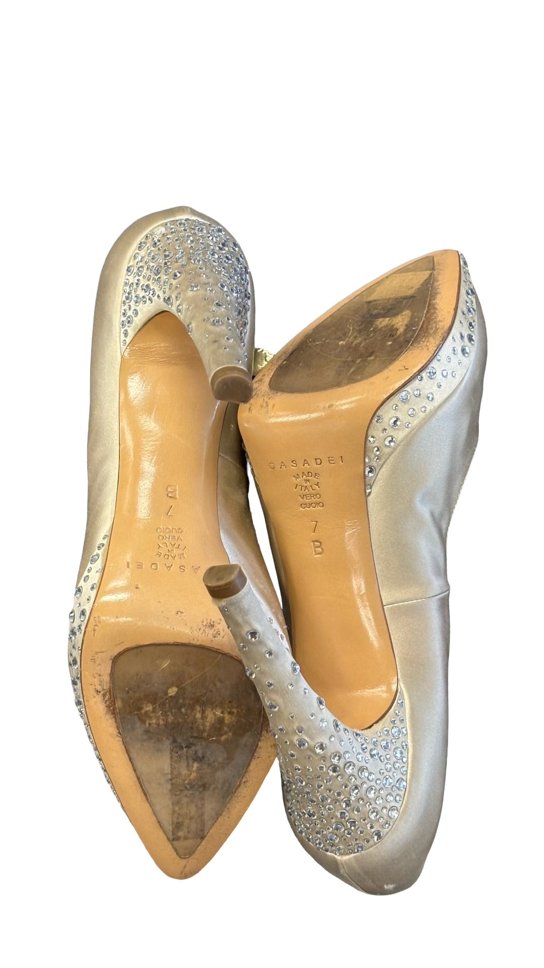 Size 7 Casadei Elegant Gold High Heels