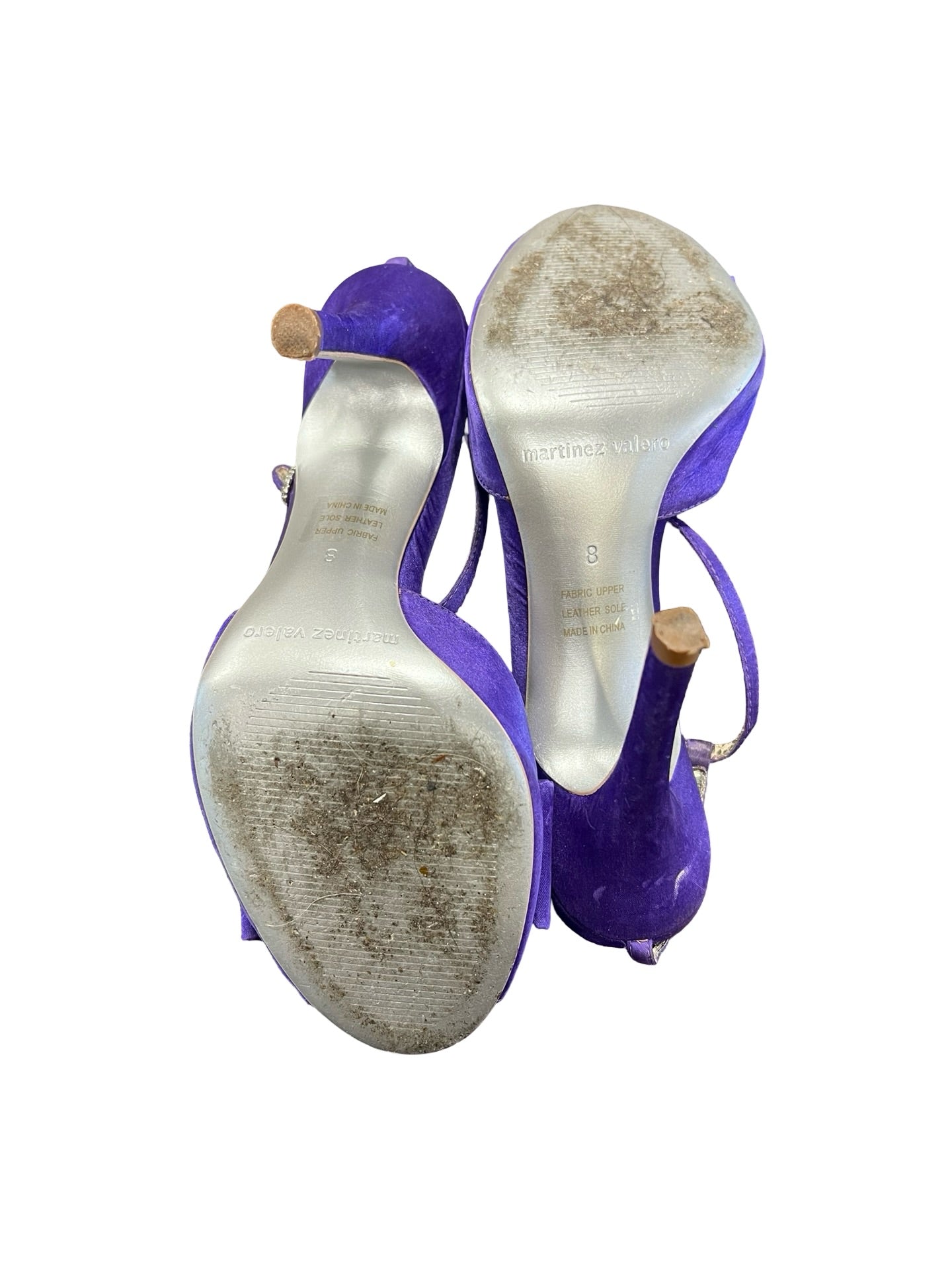 Size 8 Purple High Heels with Bow by Martinez Valero