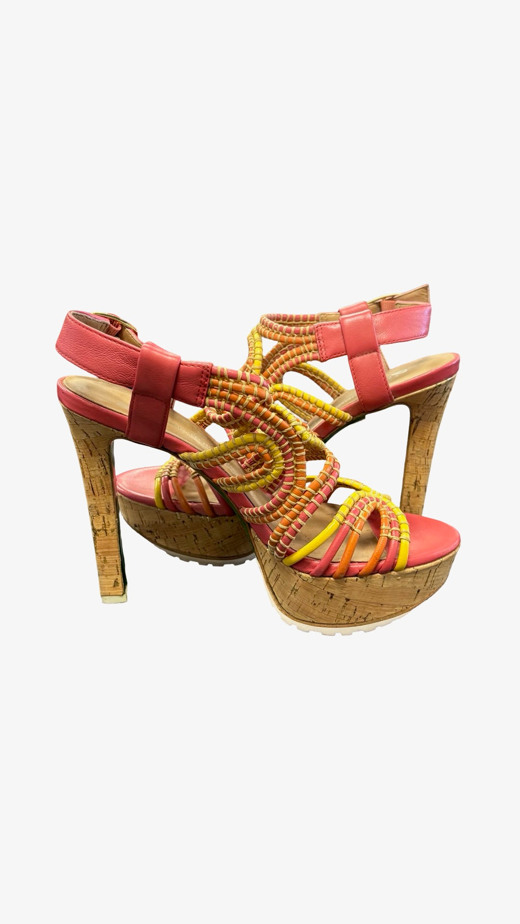 Size 7.5 Lisa For Donald J. Pliner Colorful High Heel Sandals