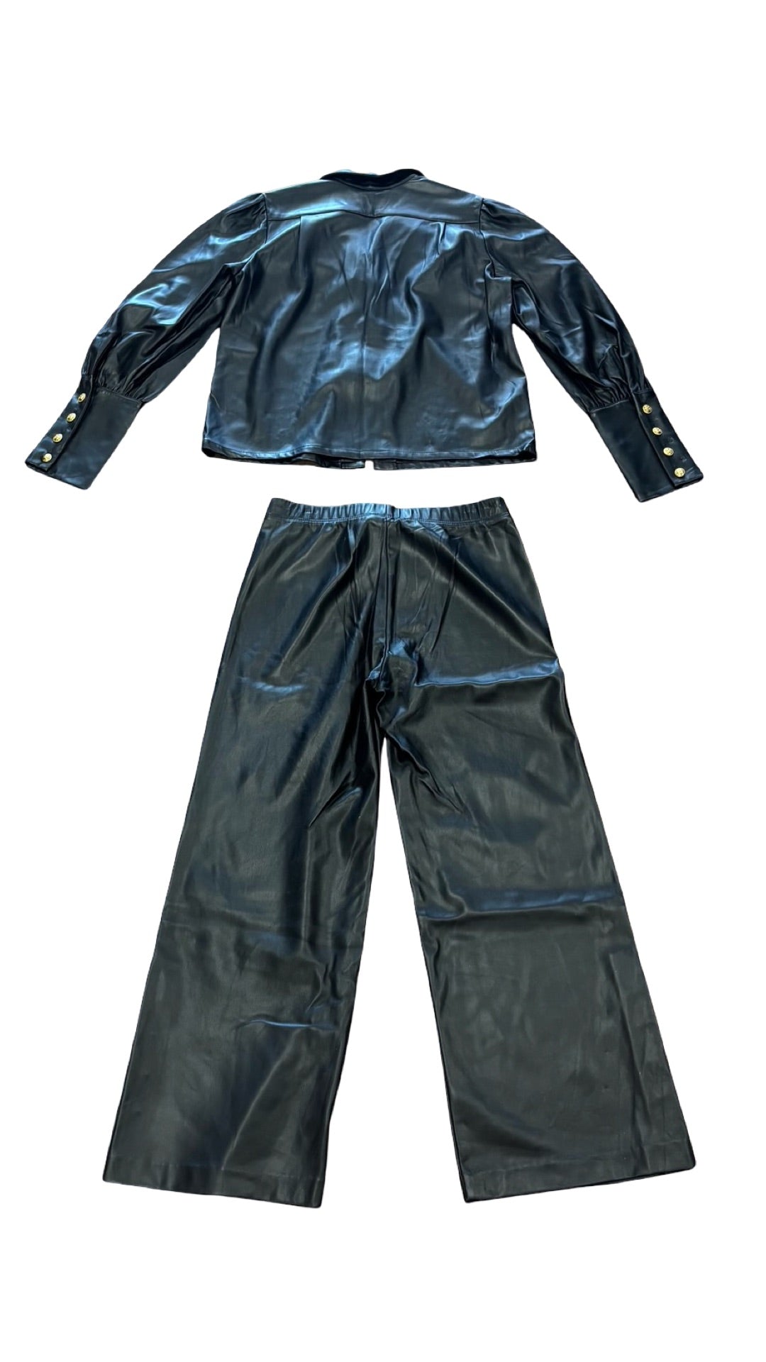 Small Fifteen Twenty Women's Black Faux Leather Pants