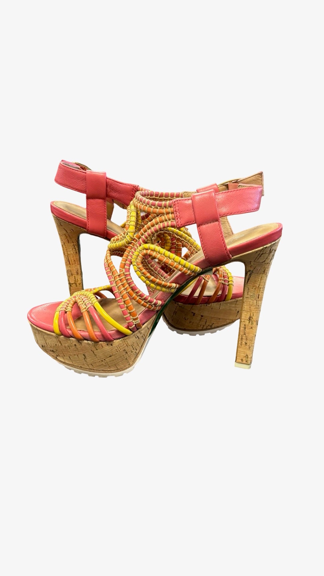 Size 7.5 Lisa For Donald J. Pliner Colorful High Heel Sandals