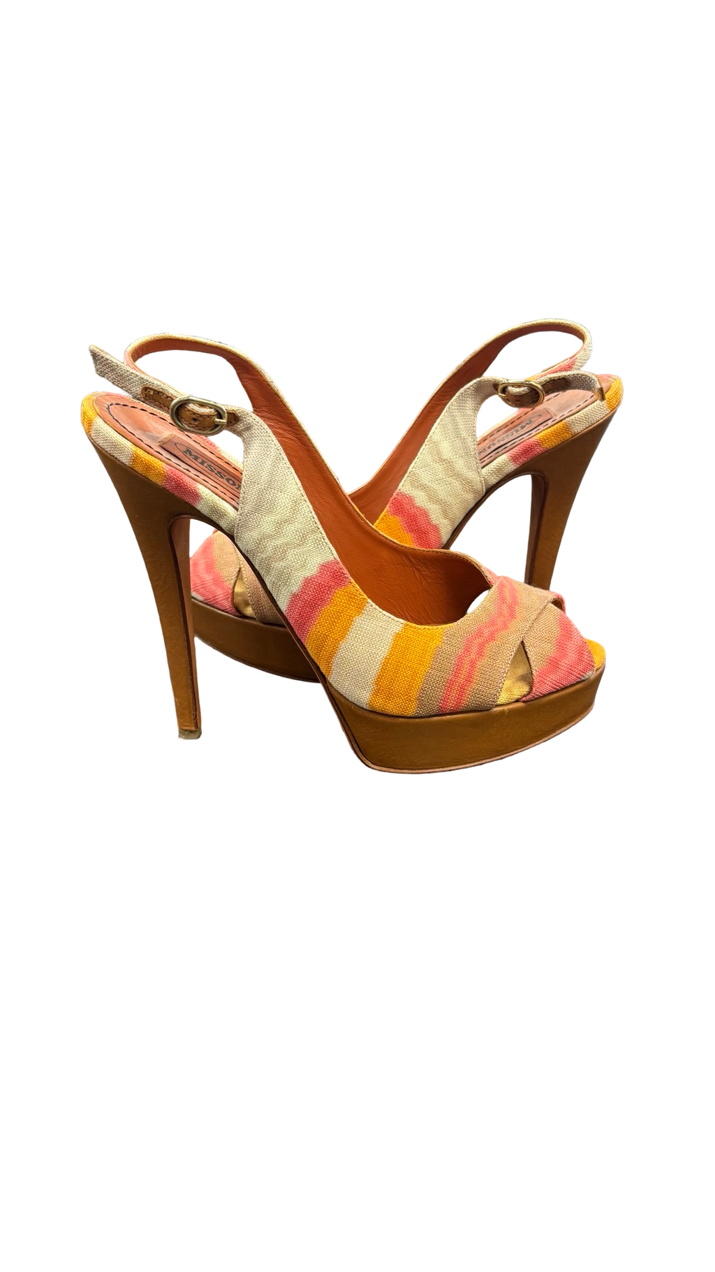 Size 38 Missoni Colorful Slingback Heels