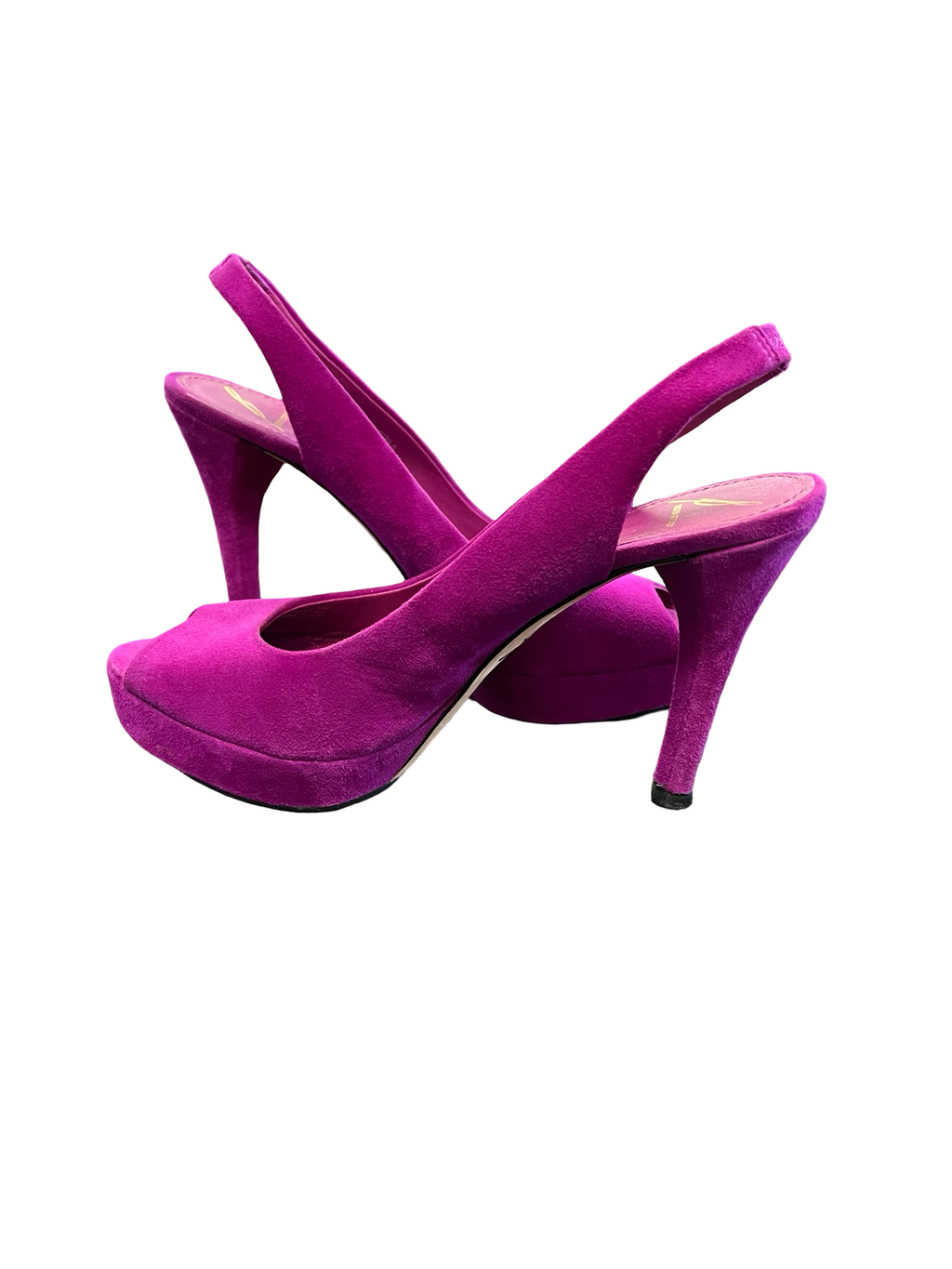 Size 8 Brian Atwood Purple Suede Peep Toe Heels