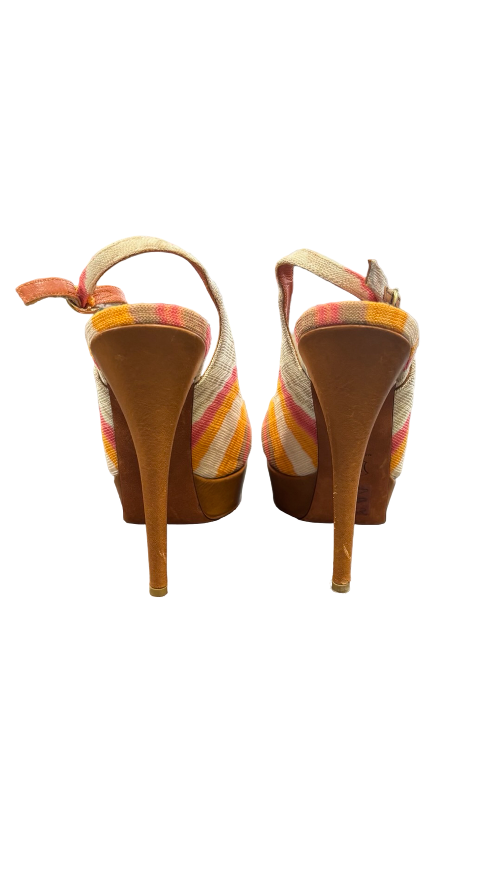 Size 38 Missoni Colorful Slingback Heels