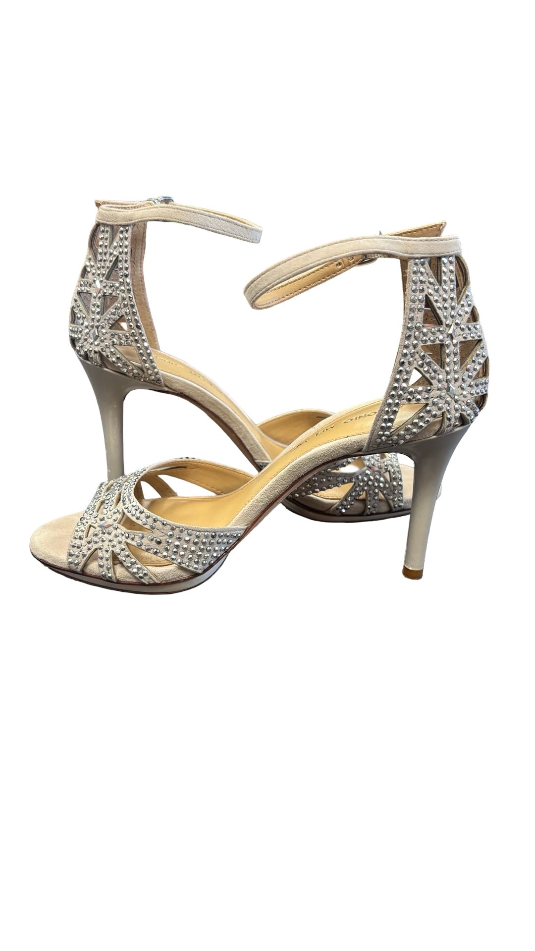 Size 8 Antonio Melani Silver Embellished Heels