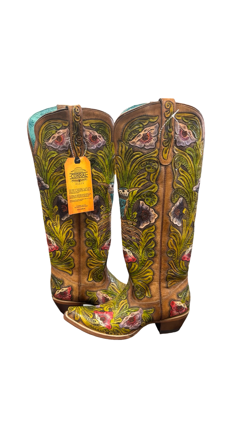 Size 7.5 Corral Women's Floral Embroidered Cowboy Boots