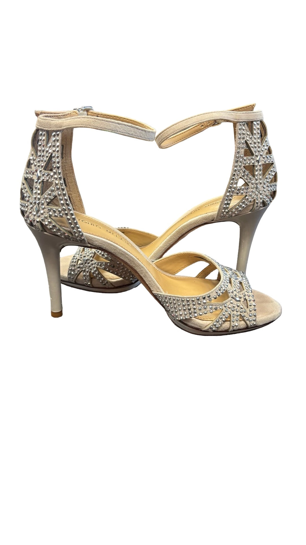 Size 8 Antonio Melani Silver Embellished Heels