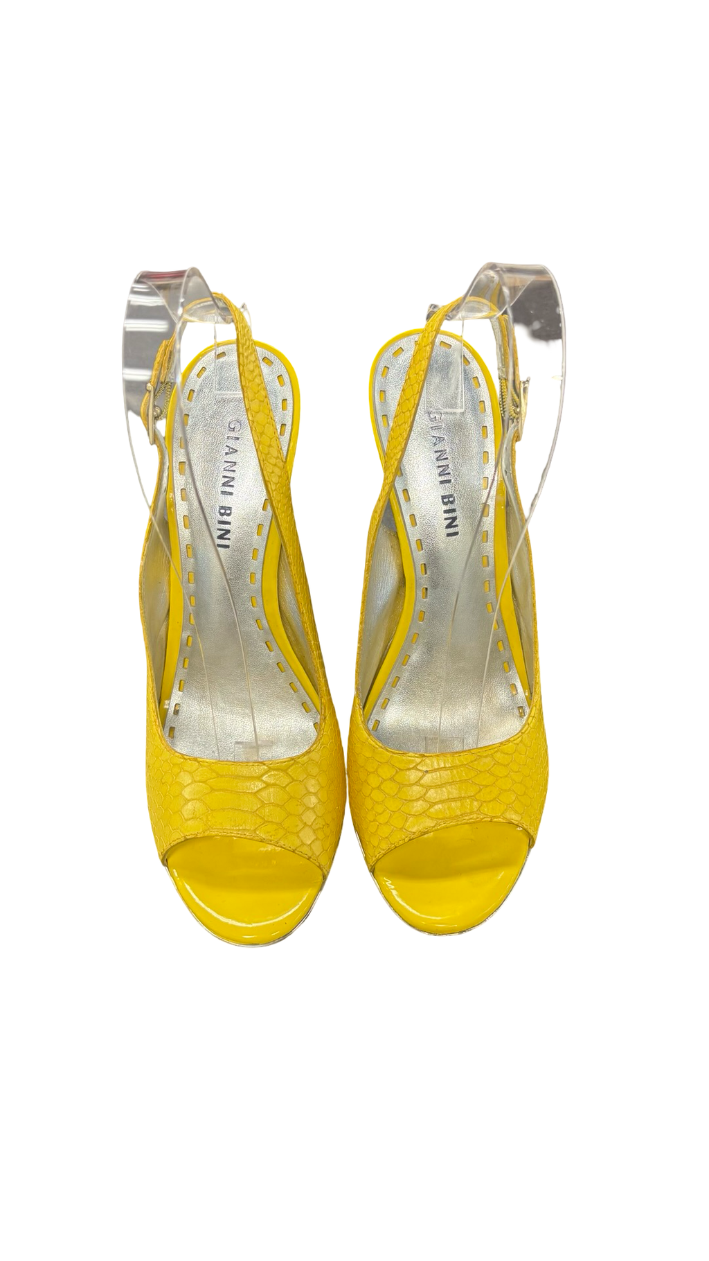 Size 7.5 Gianni Bini Yellow High Heeled Slingback Shoes