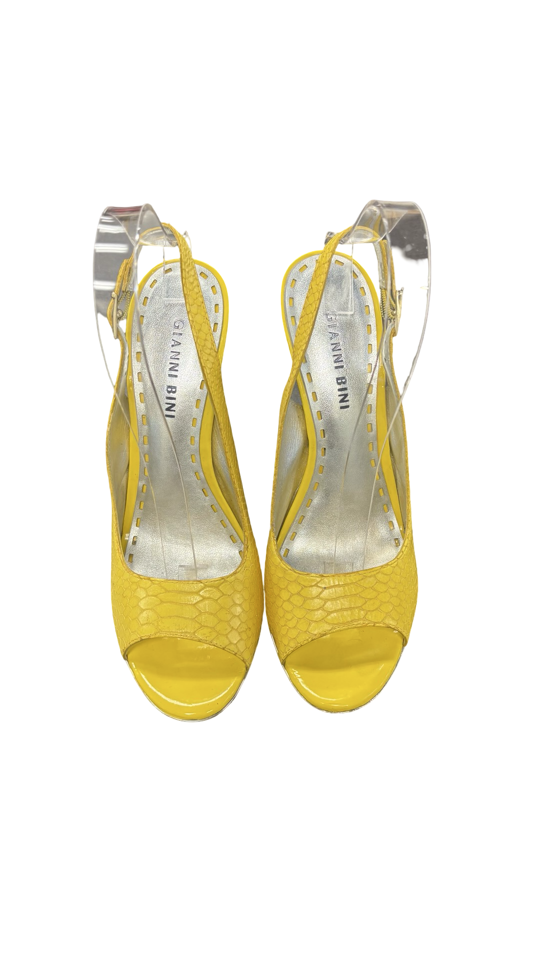 Size 7.5 Gianni Bini Yellow High Heeled Slingback Shoes
