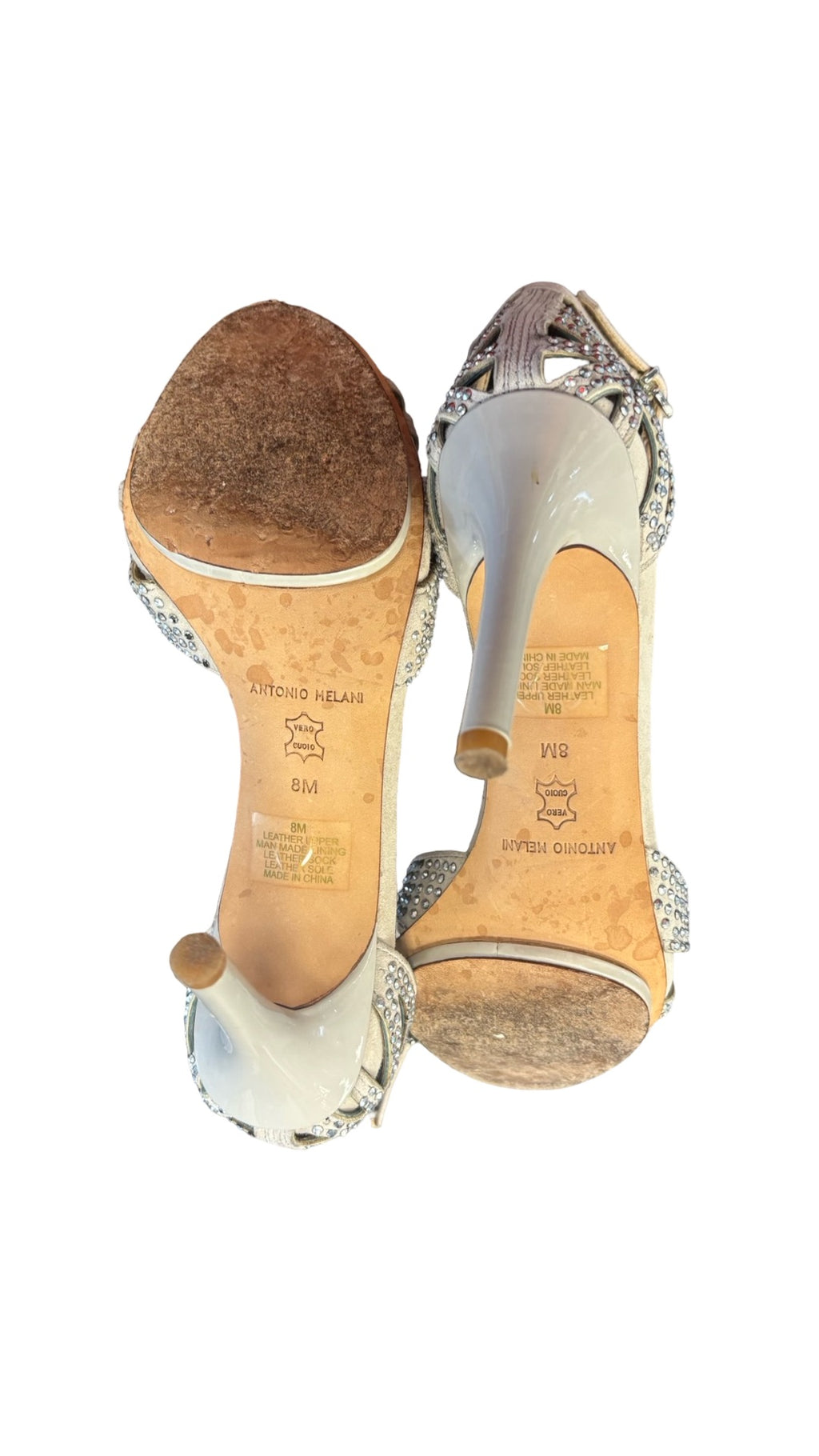 Size 8 Antonio Melani Silver Embellished Heels