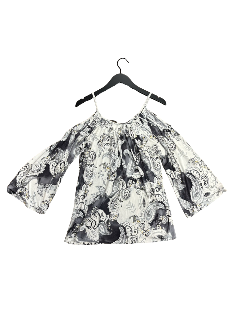 Ariella Women's Black and White Floral Print Top
