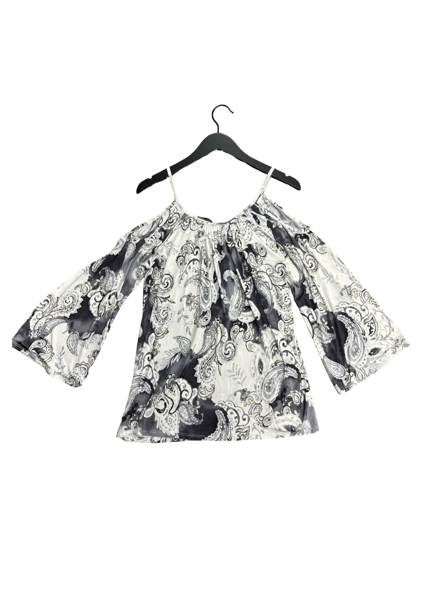 Ariella Women's Black and White Floral Print Top