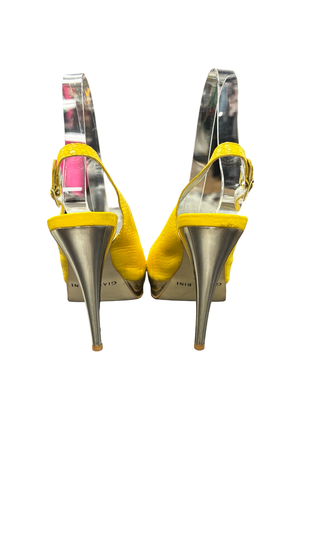 Size 7.5 Gianni Bini Yellow High Heeled Slingback Shoes