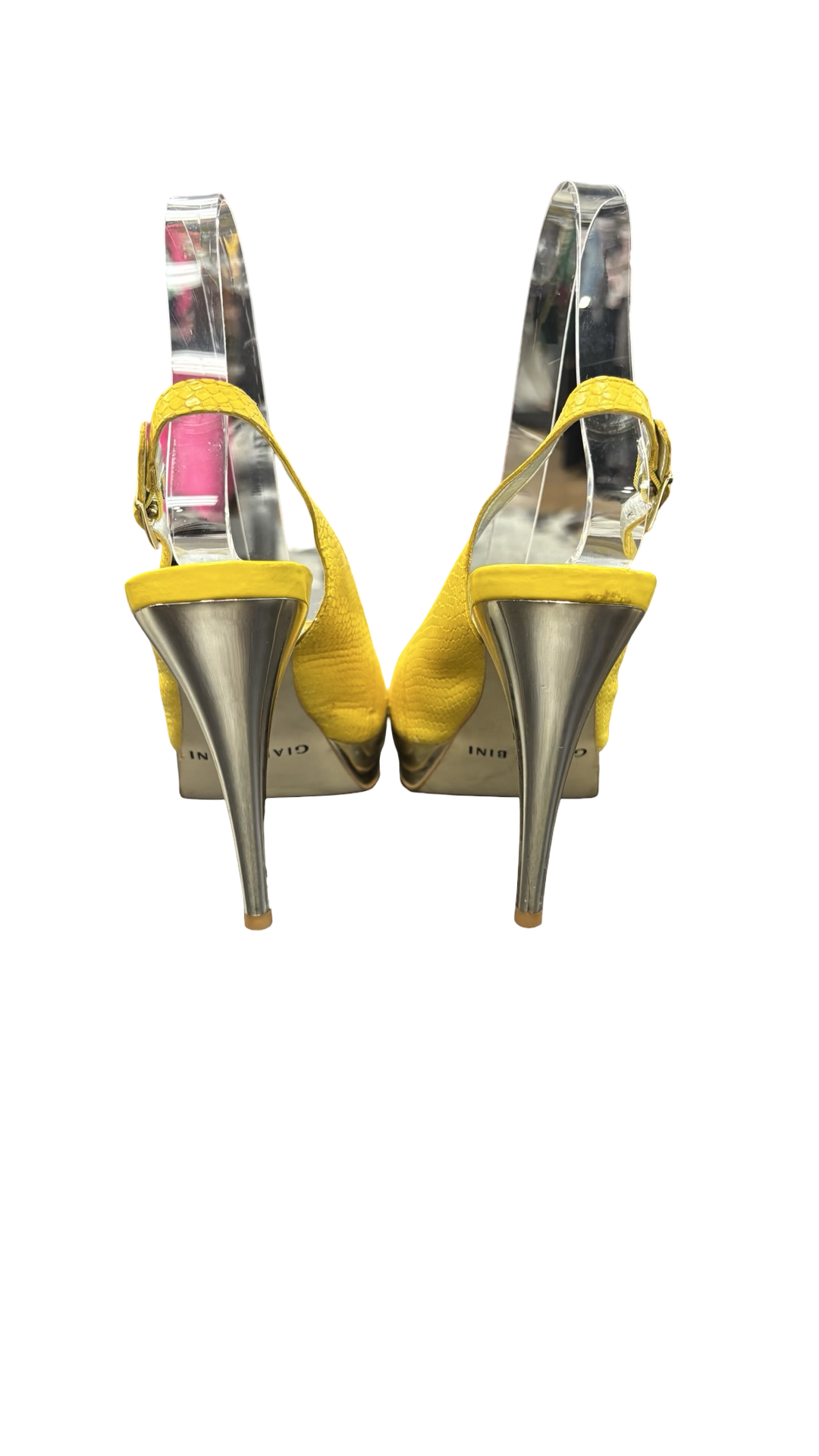 Size 7.5 Gianni Bini Yellow High Heeled Slingback Shoes