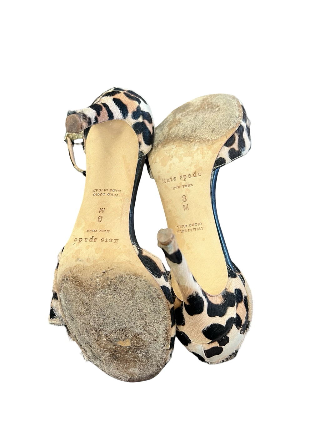 Size 8 Kate Spade Leopard Print Ankle Strap High Heels