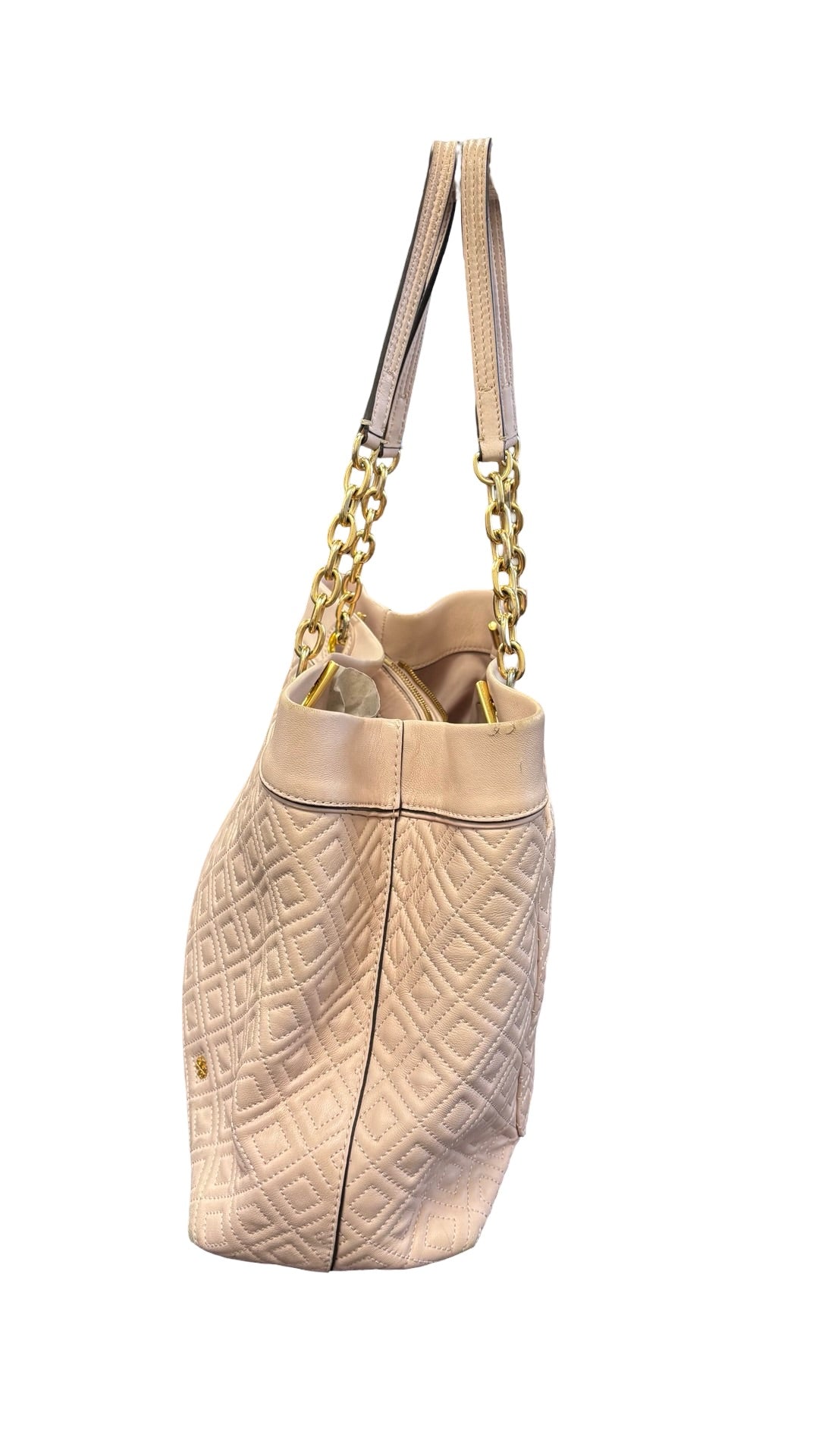 Tory Burch Quilted Pink Tote Bag