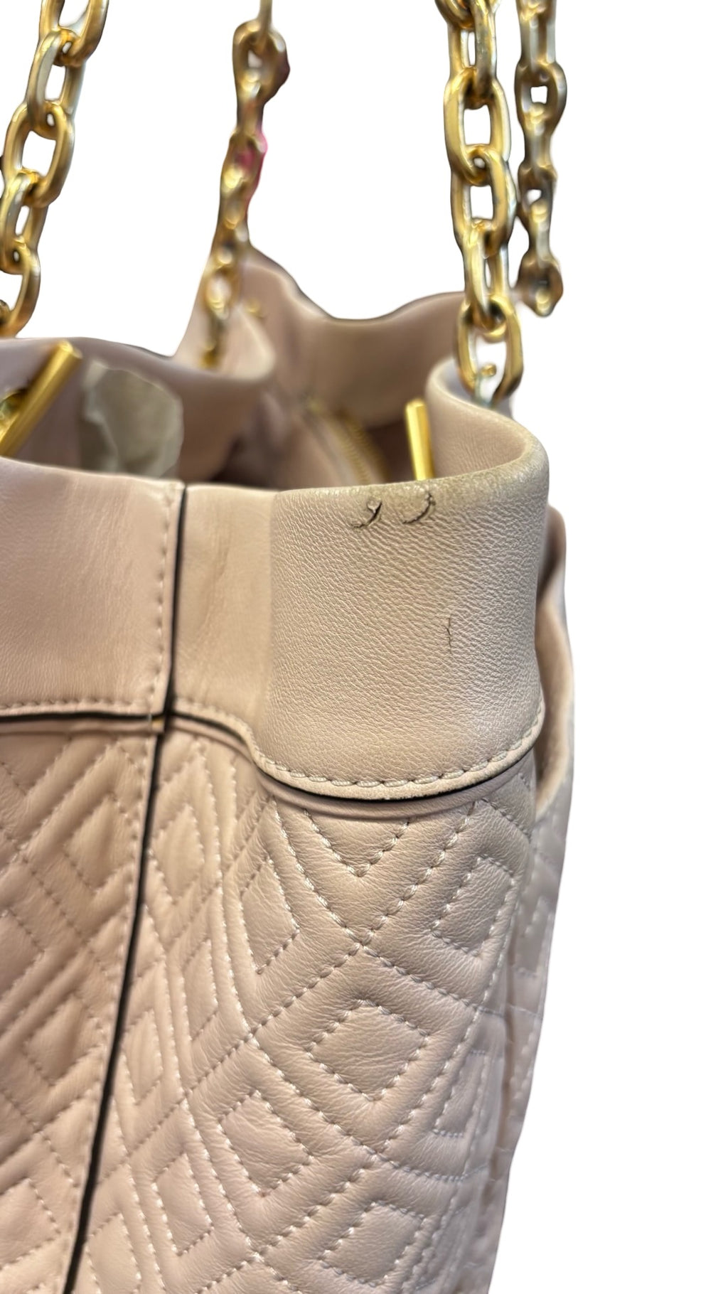 Tory Burch Quilted Pink Tote Bag