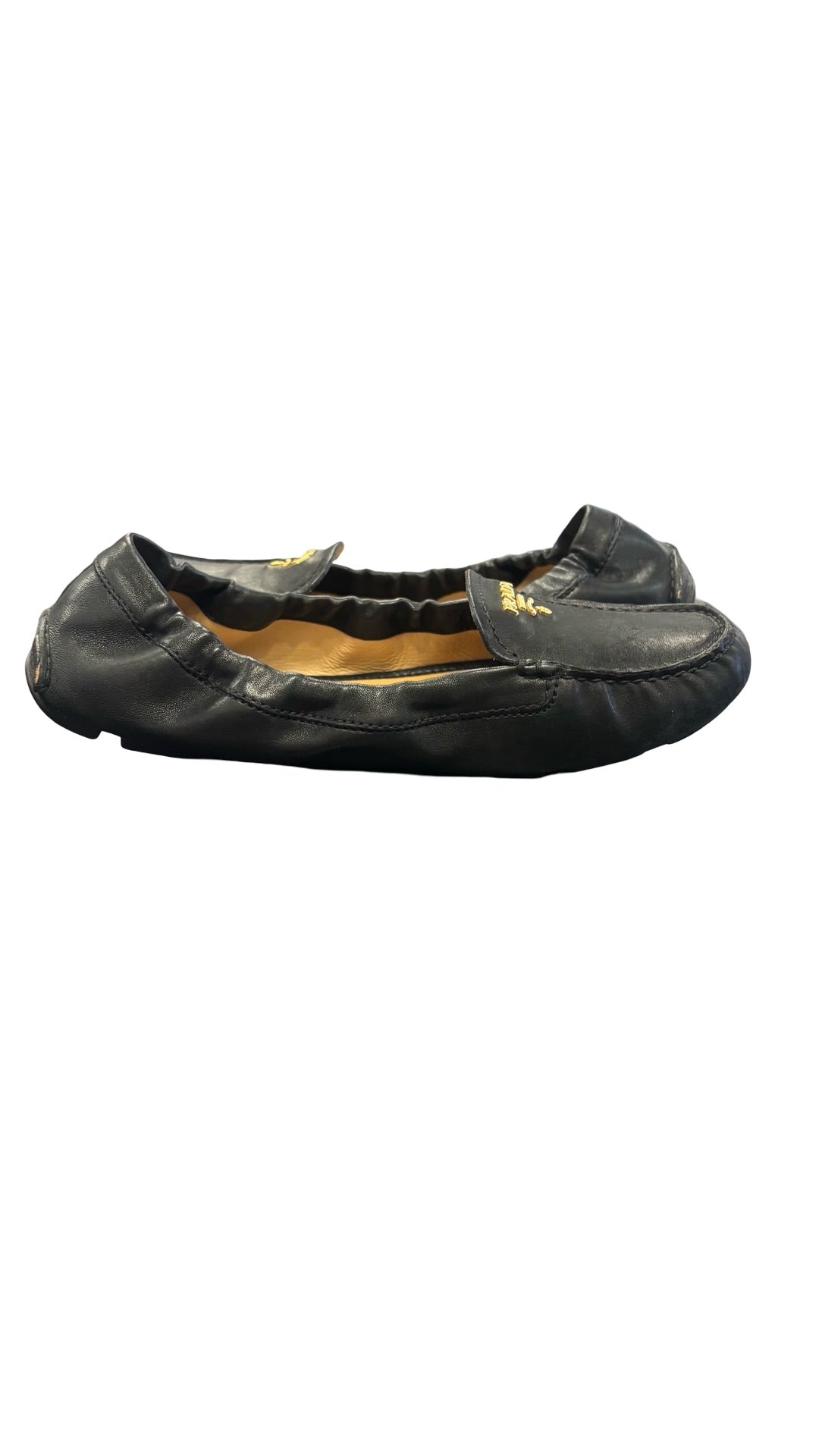 Size 38 Prada Black Leather Flats
