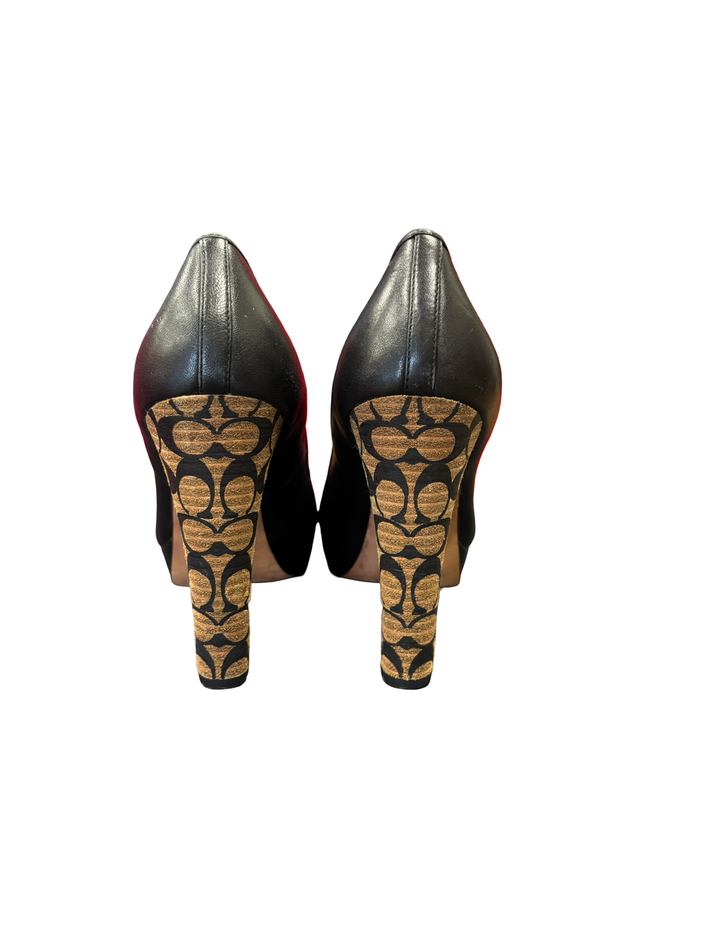 Coach Black Peep Toe Platform Heels
