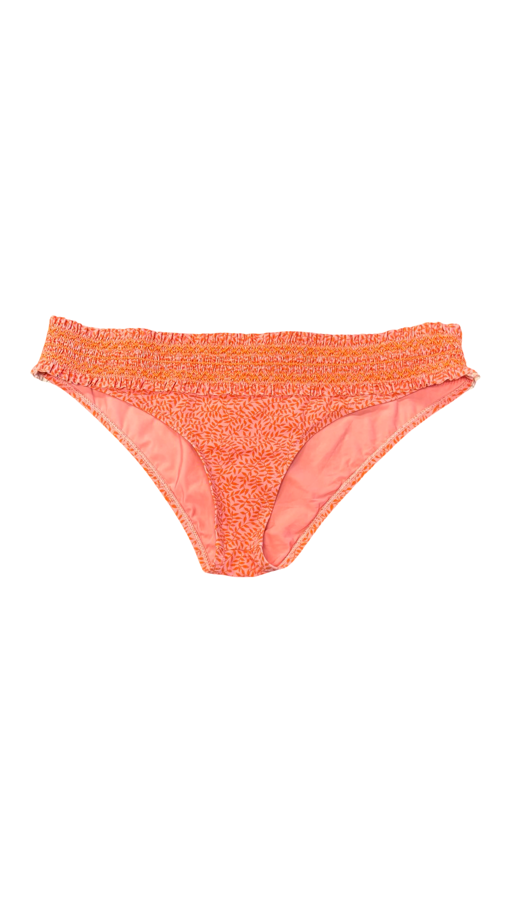Large Tory Burch Orange Smocked Two-Piece Swimsuit Set