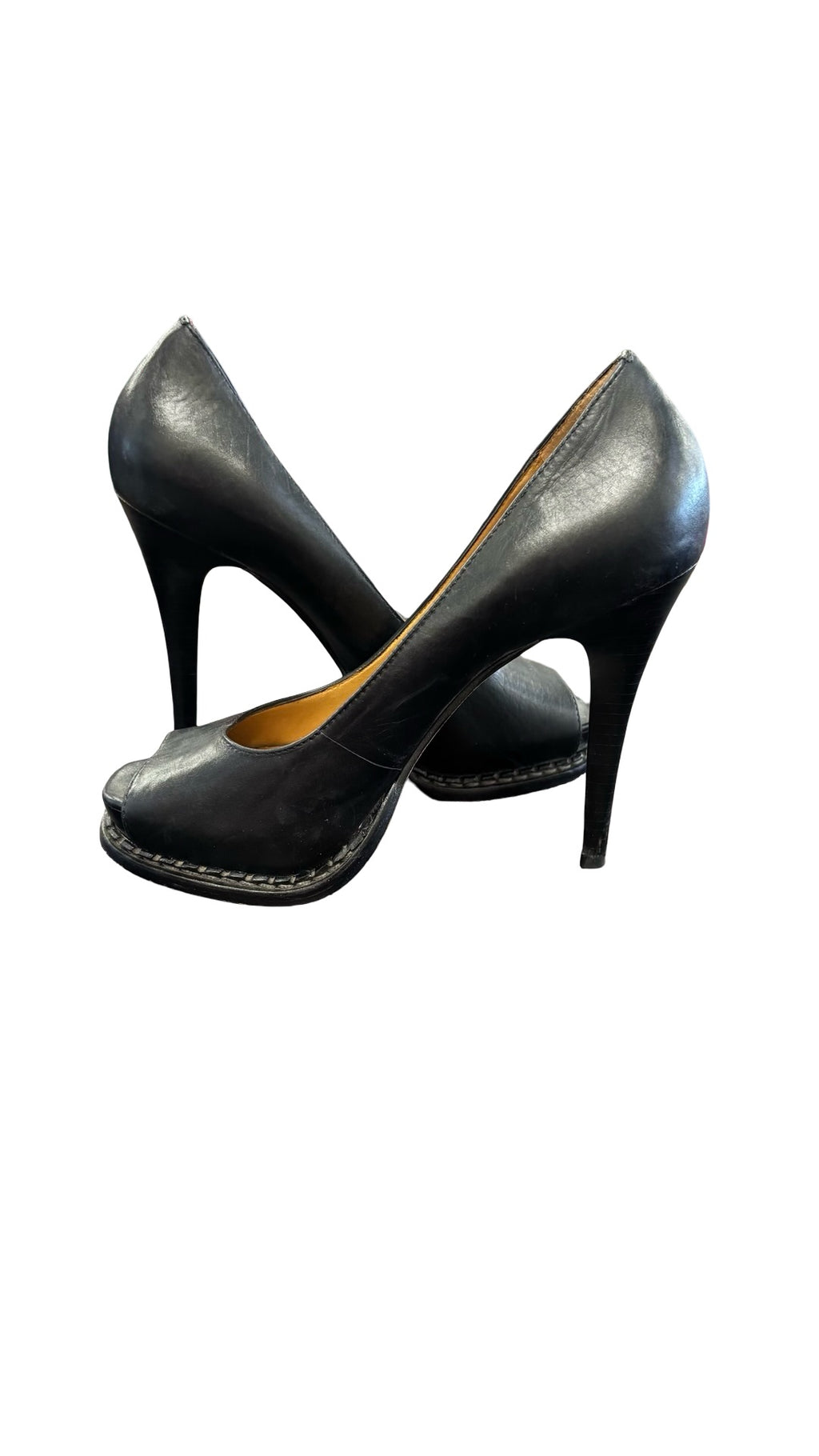 Size 7 Michael Kors Black Peep-Toe Heels