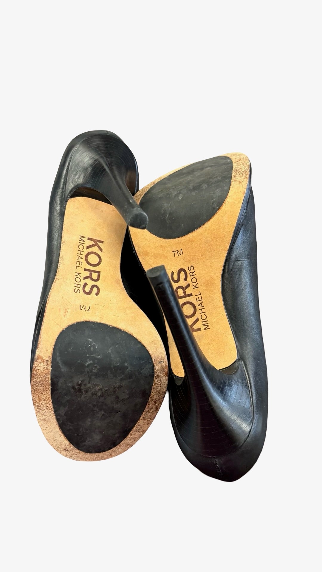 Size 7 Michael Kors Black Peep-Toe Heels