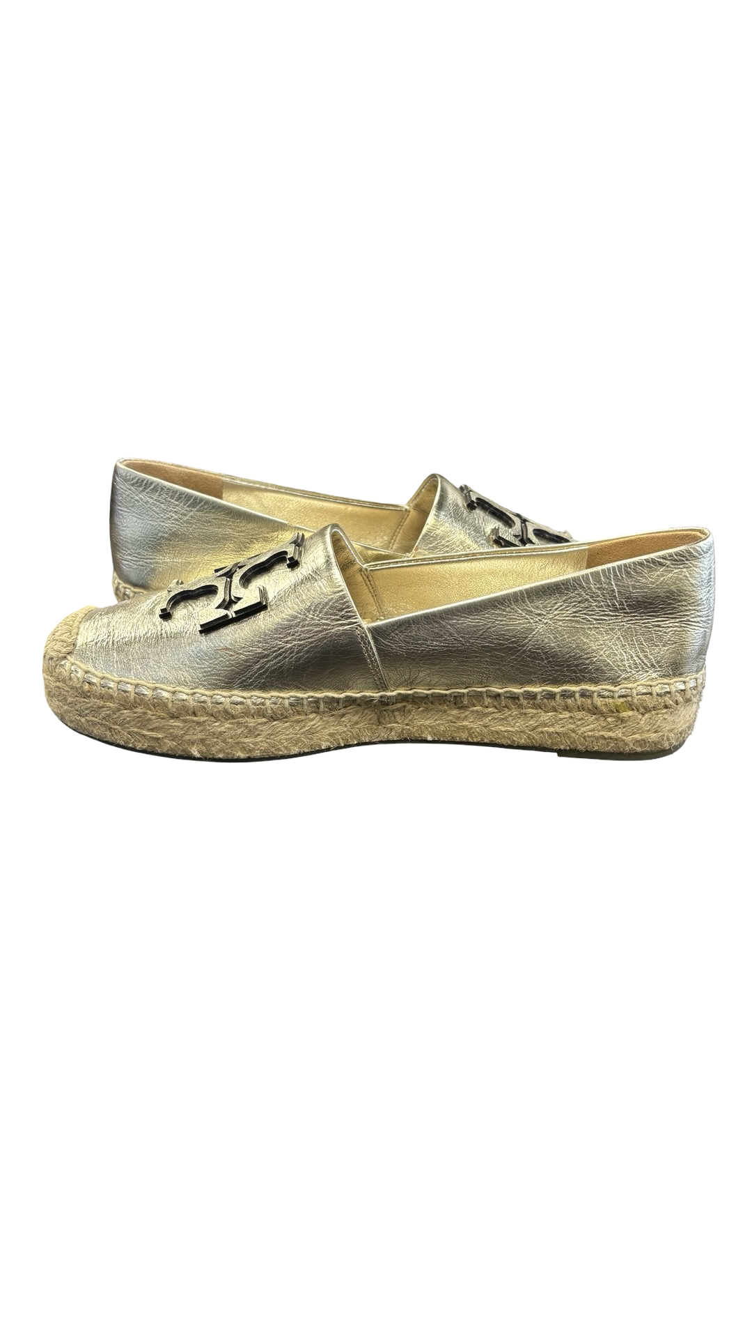 Size 7.5 Tory Burch Gold Espadrille Slip-On Shoes