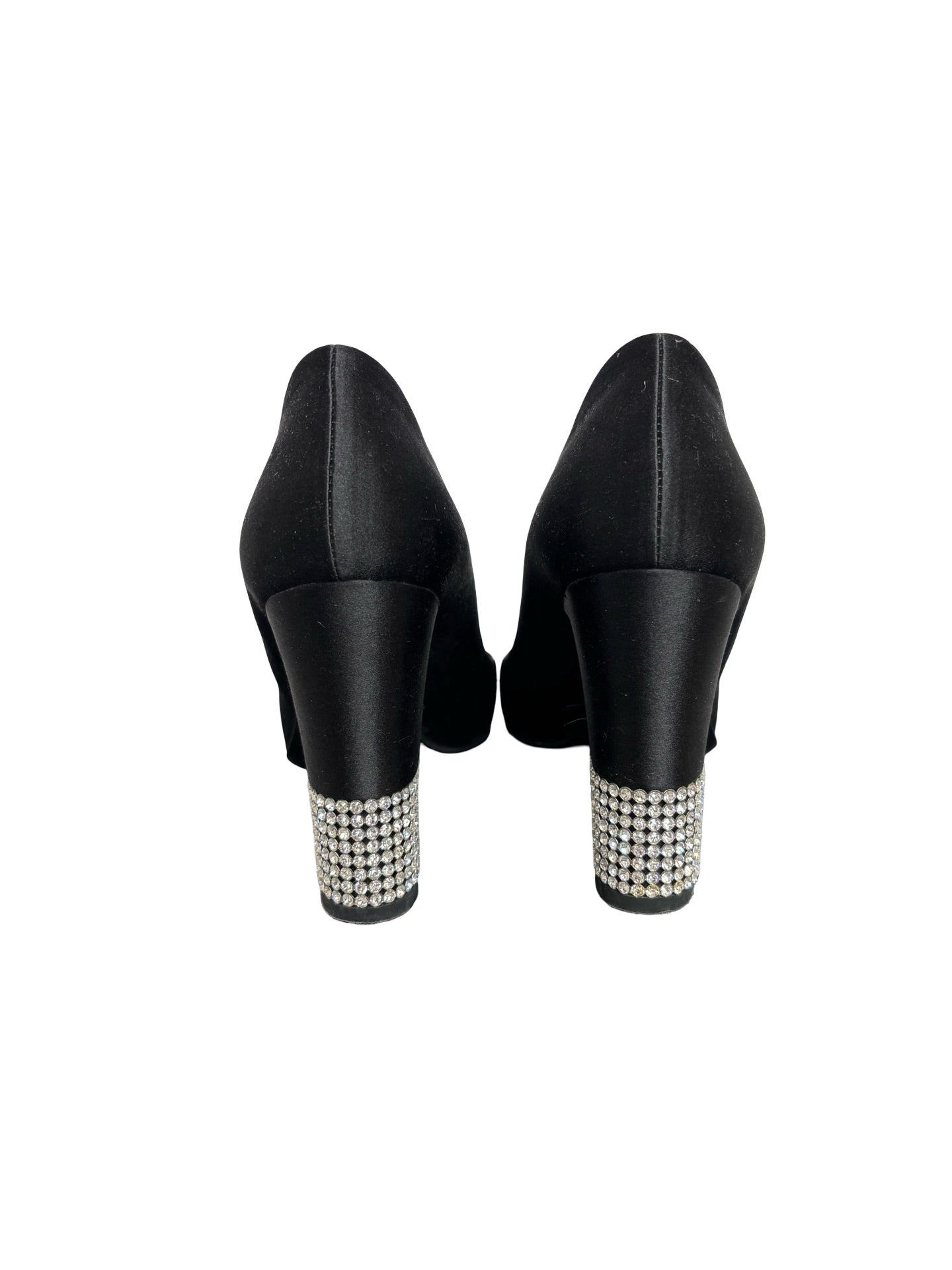 Valentino Garavani Black Heels with Rhinestone Detail