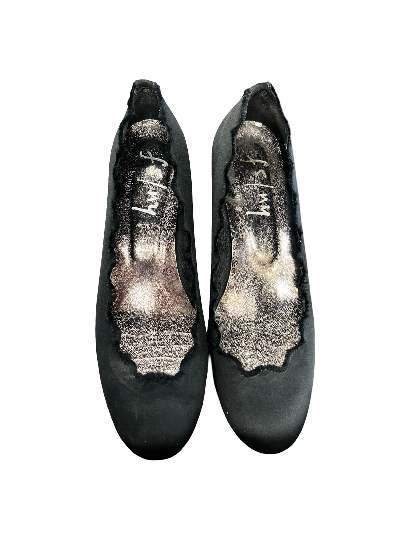 Size 7.5 Fs/ny Women's Black Heeled Flats with Studded Design