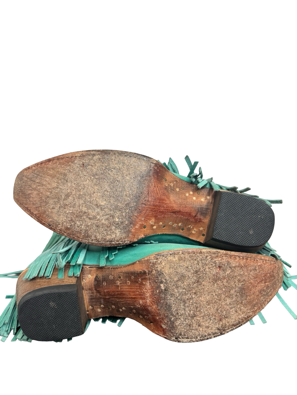 Teal Fringe Western Cowboy Boots
