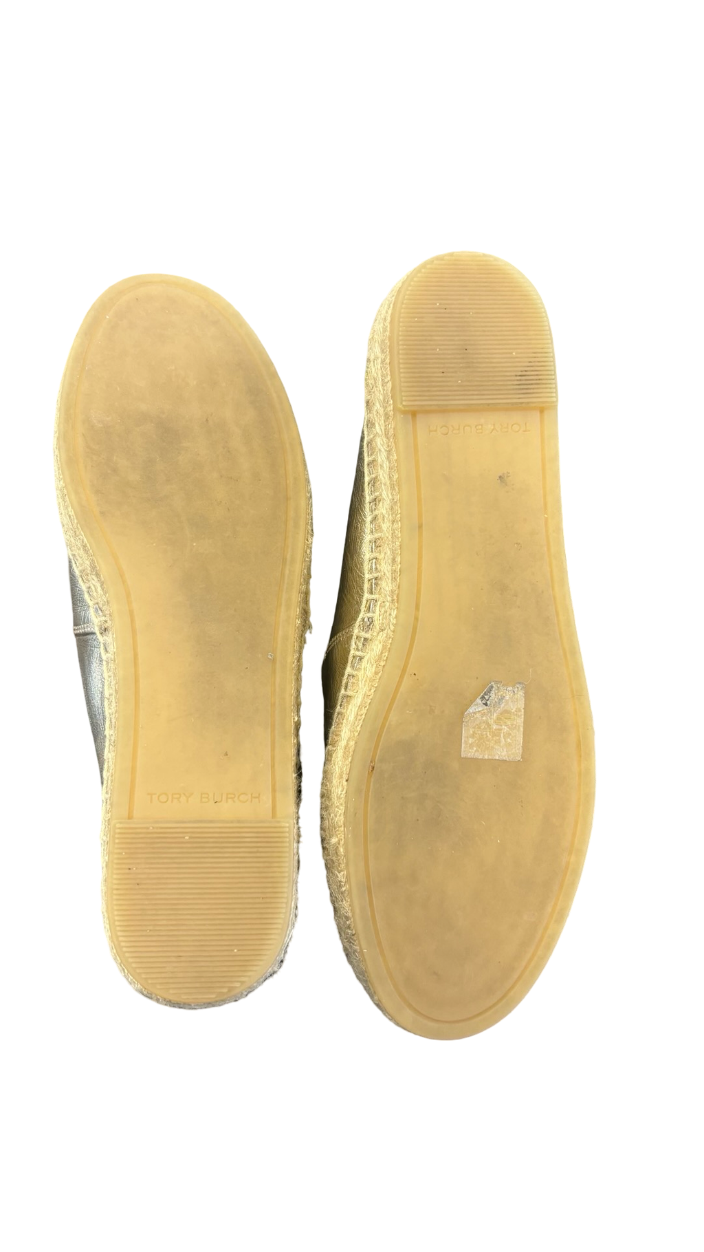 Size 7.5 Tory Burch Gold Espadrille Slip-On Shoes