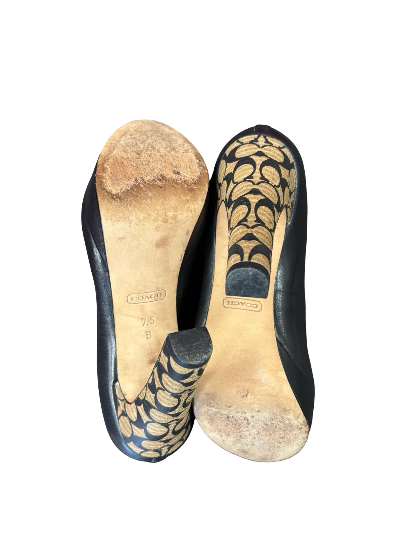 Coach Black Peep Toe Platform Heels