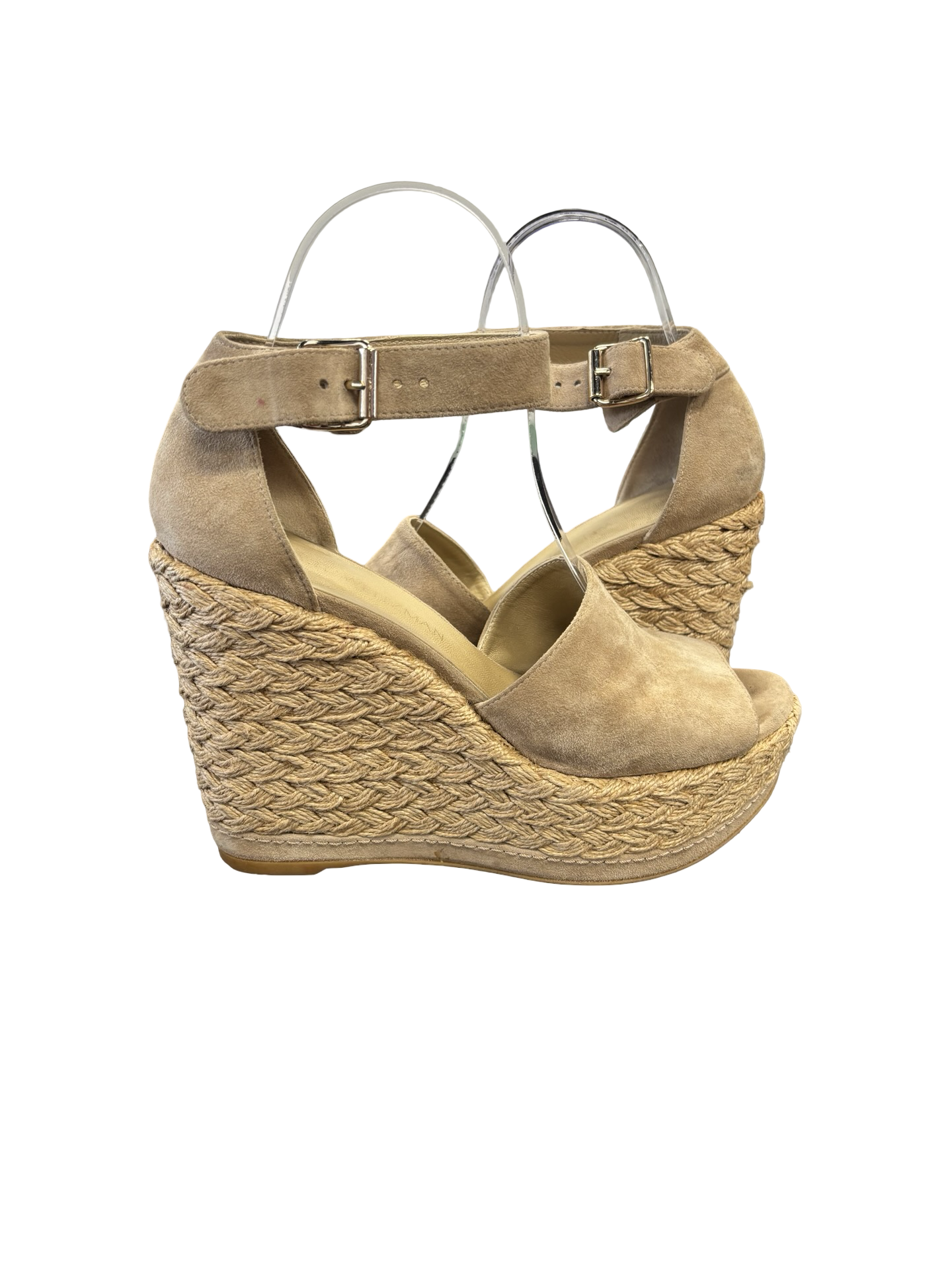 Stuart Weitzman Women’s Beige Espadrille Platform Sandals