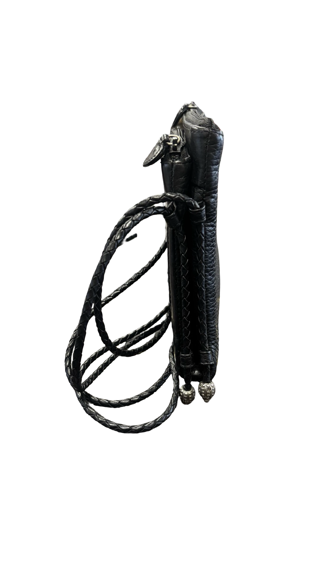 Brighton Black Leather Crossbody Bag with Heart Design