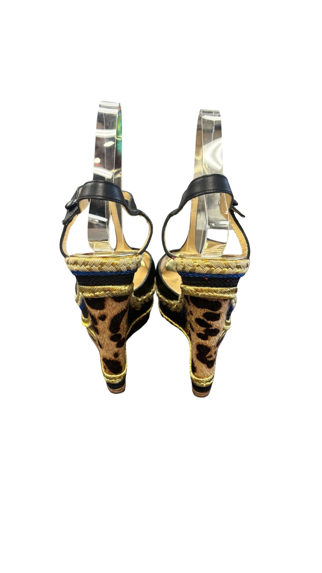 Size 39 Christian Louboutin Black and Gold Heels