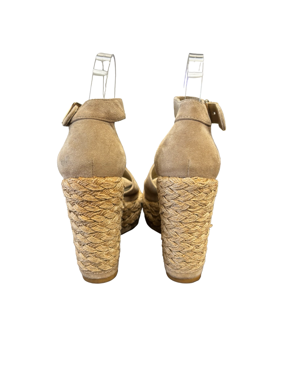 Stuart Weitzman Women’s Beige Espadrille Platform Sandals