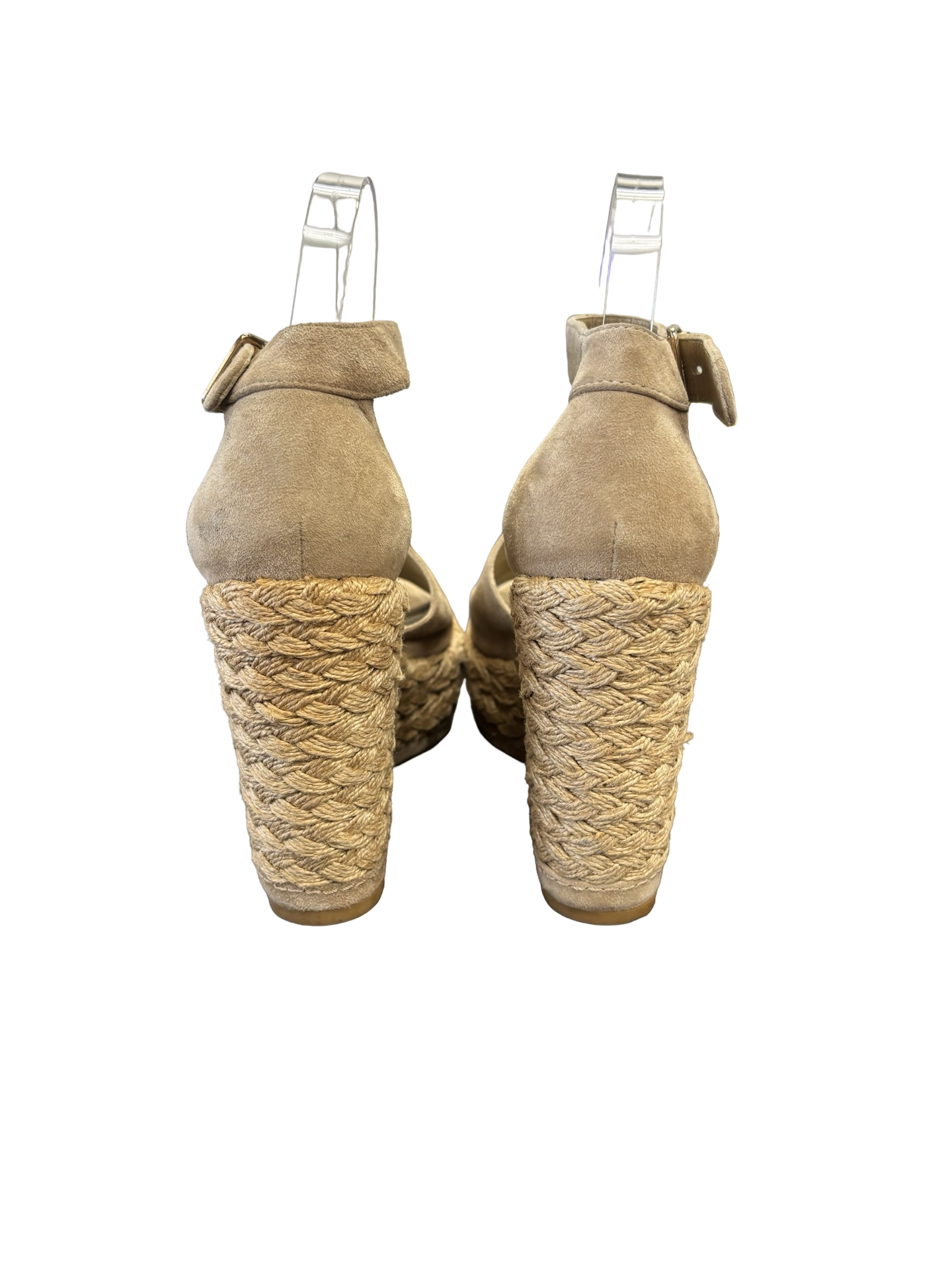 Stuart Weitzman Women’s Beige Espadrille Platform Sandals